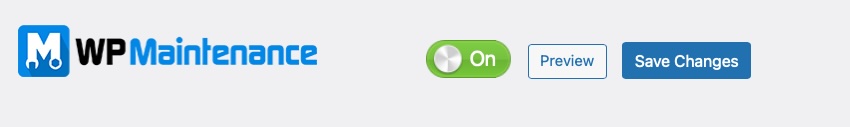 WP Maintenance plugin, with a toggle to turn the feature on