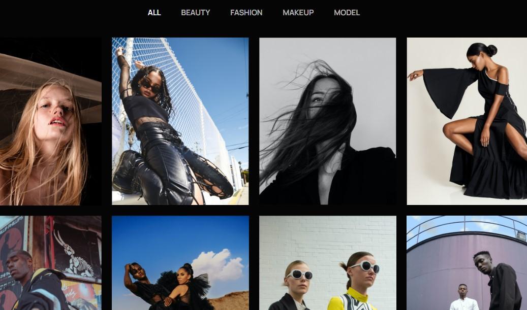 Example of a site built with the Astra WordPress theme with a four column image gallery.
