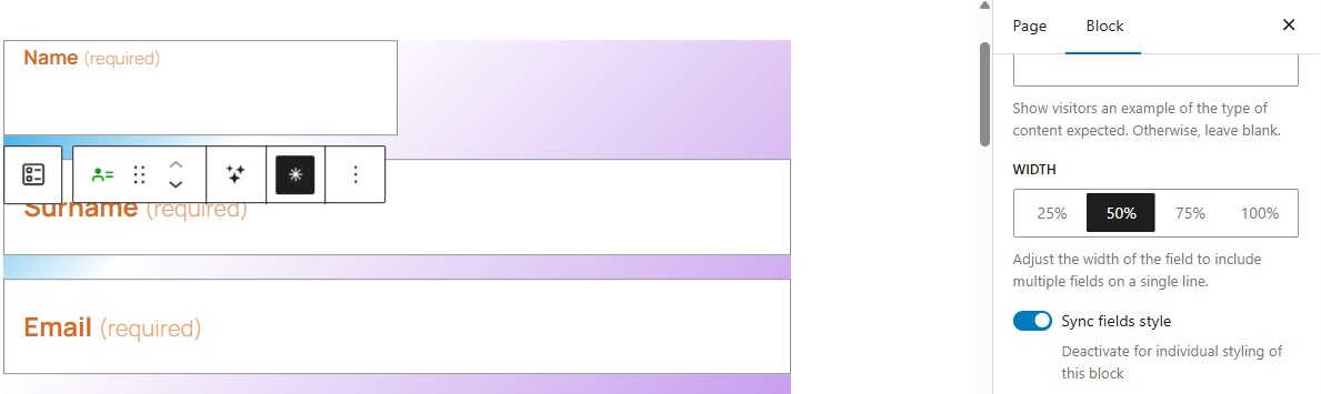 editing field widths