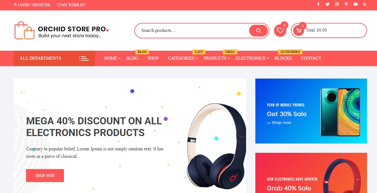 Orchid Store Pro online store builder for WooCommerce addons.