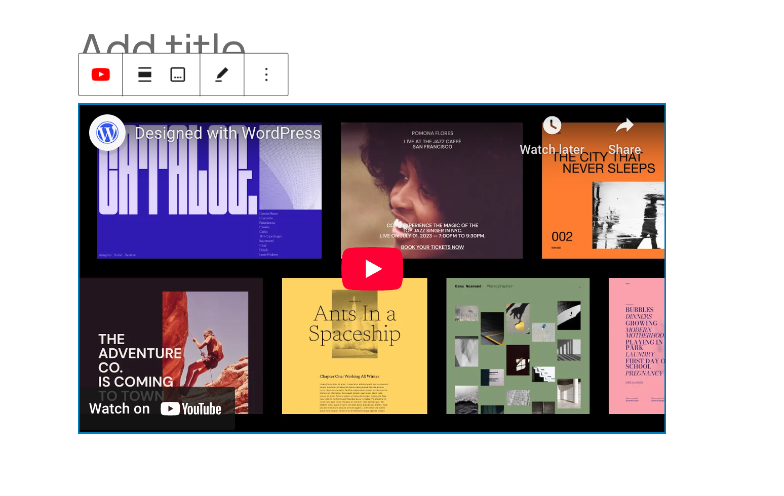 embedding a video using the URL