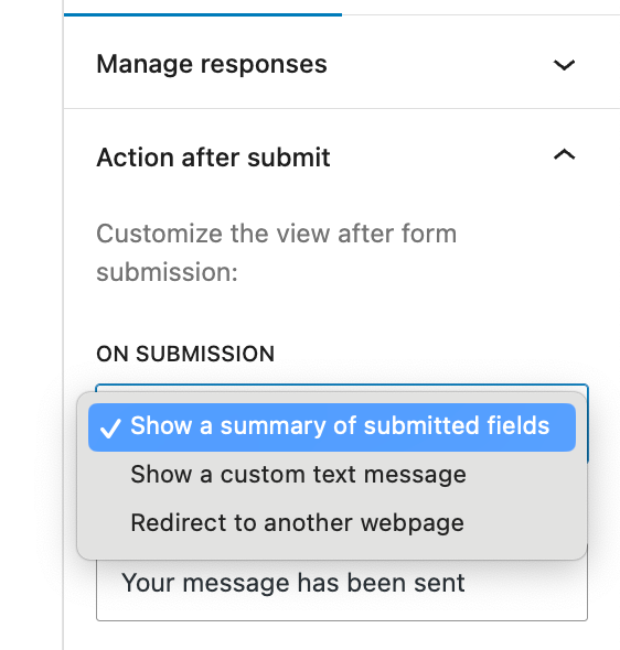 editing the action that occurs on submission