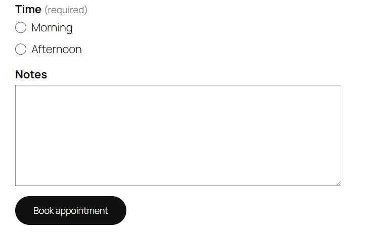 a sample template from Jetpack Forms