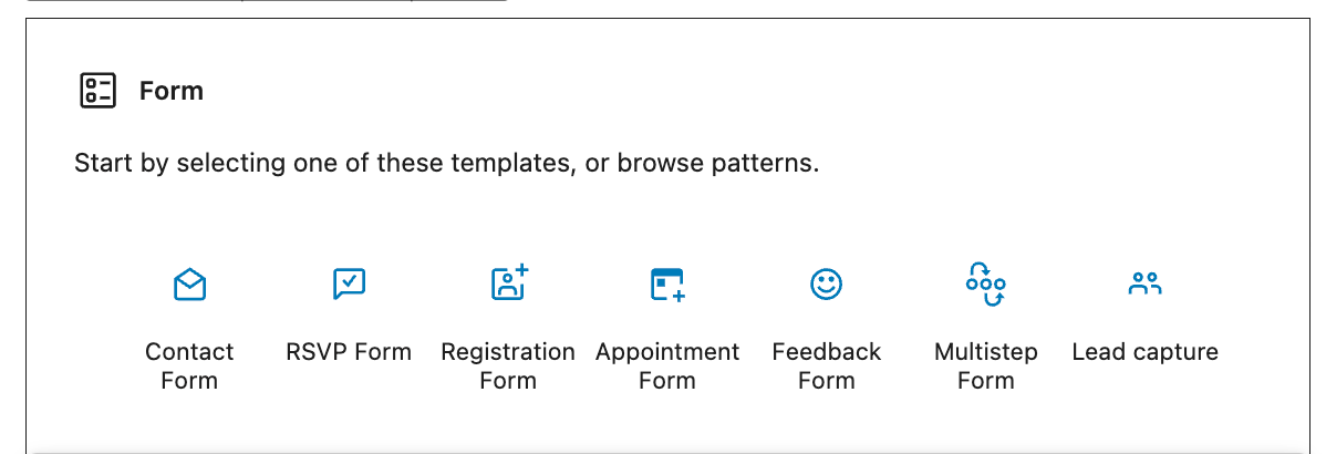 options for form templates with Jetpack