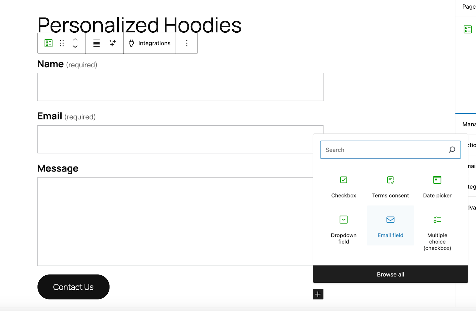 adding a new field to the form