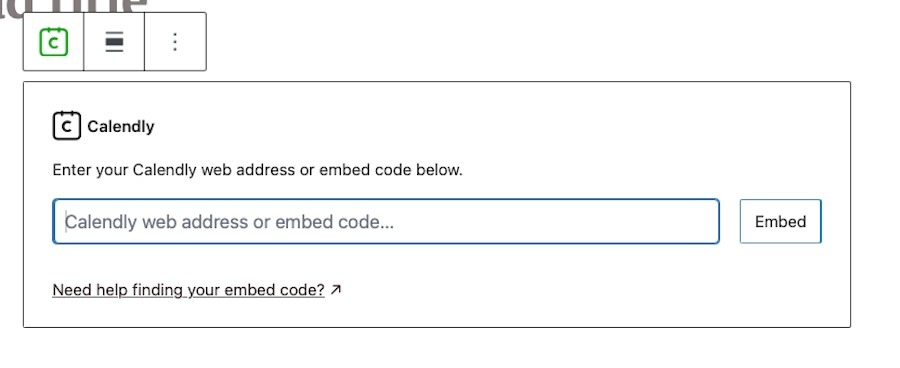 example of the Jetpack Calendly block in action