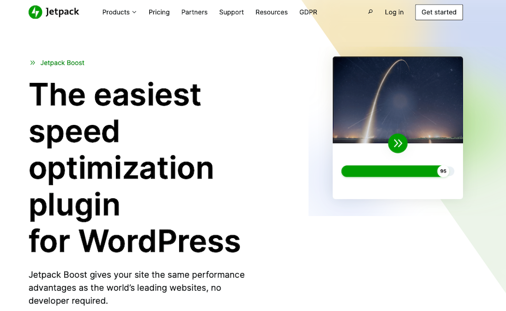 Jetpack Boost page with the text "the easiest speed optimization plugin for WordPress"