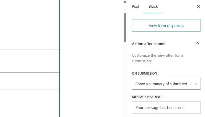 options for actions after form submission