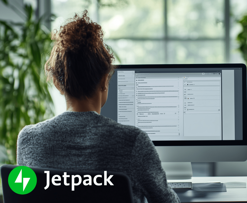 woman looking at email on her computer