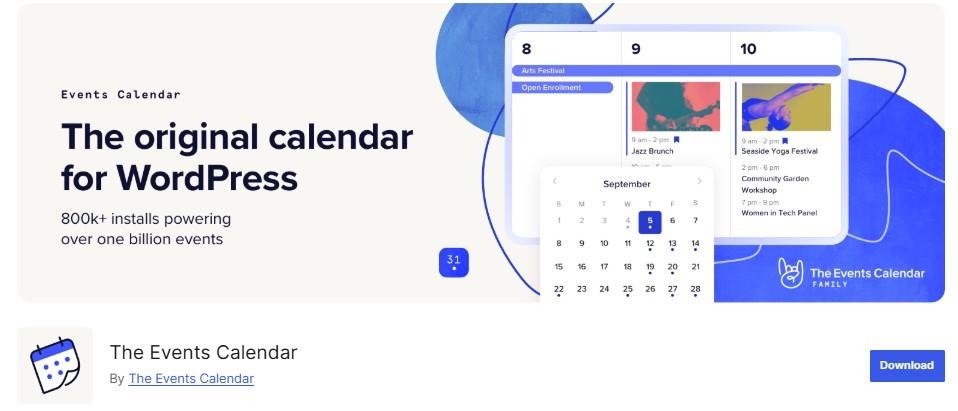 The Events Calendar plugin in the WordPress plugin library