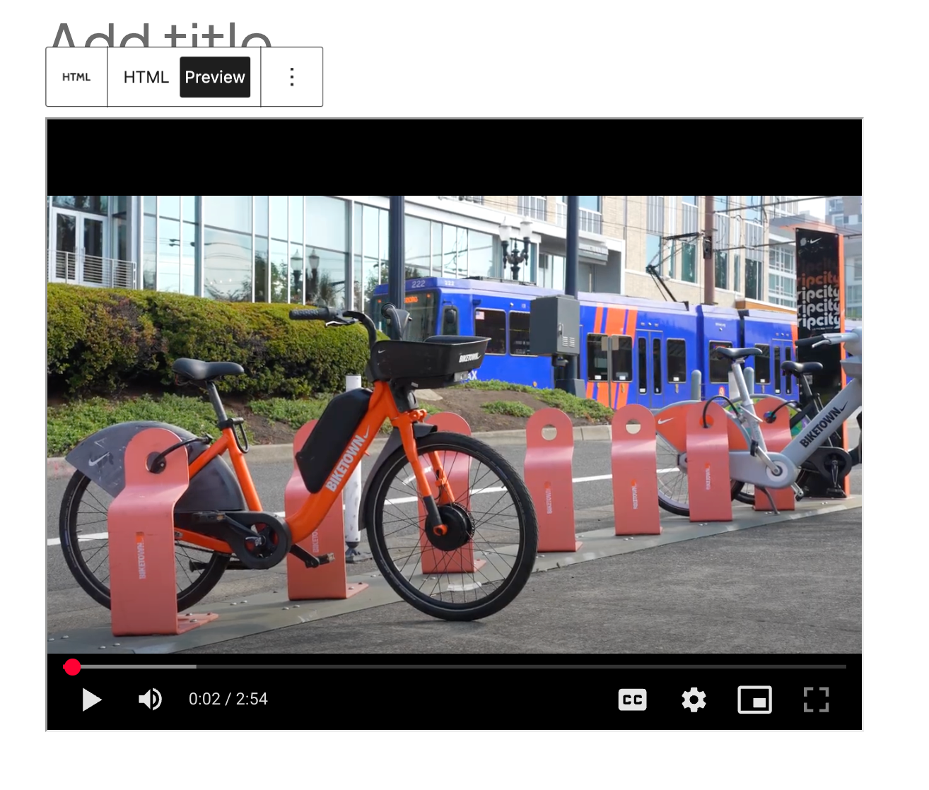 embedding a video with the WordPress block editor