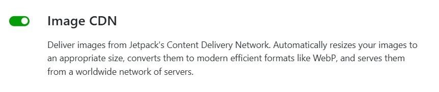 toggle to turn on the image CDN