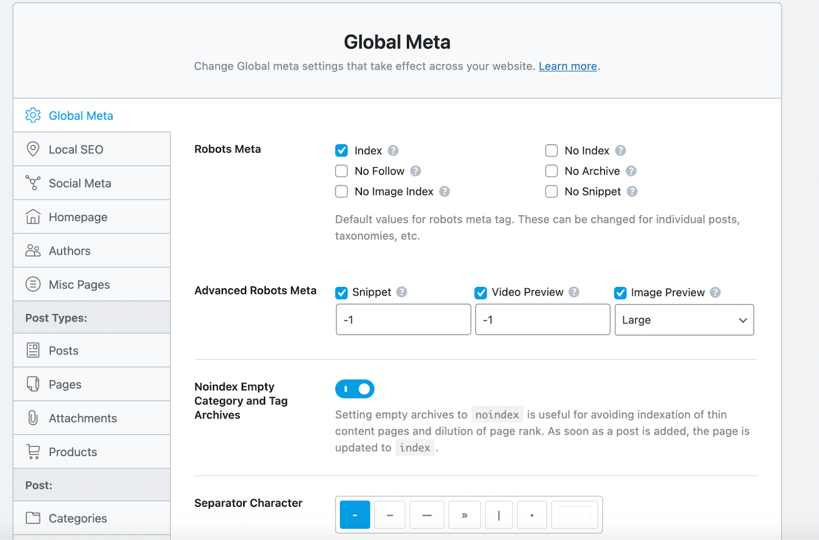adding SEO data using RankMath