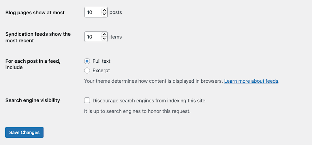 editing the posts to display in WordPress settings