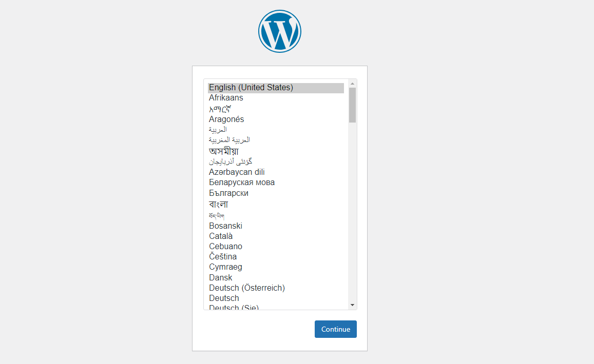 selecting an install language