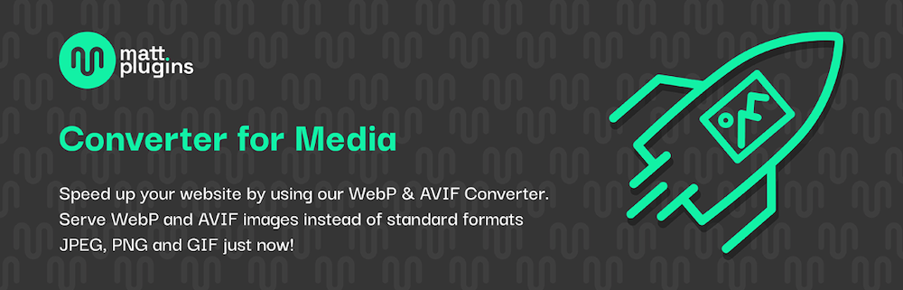 Converter for Media plugin graphic with a green rocket