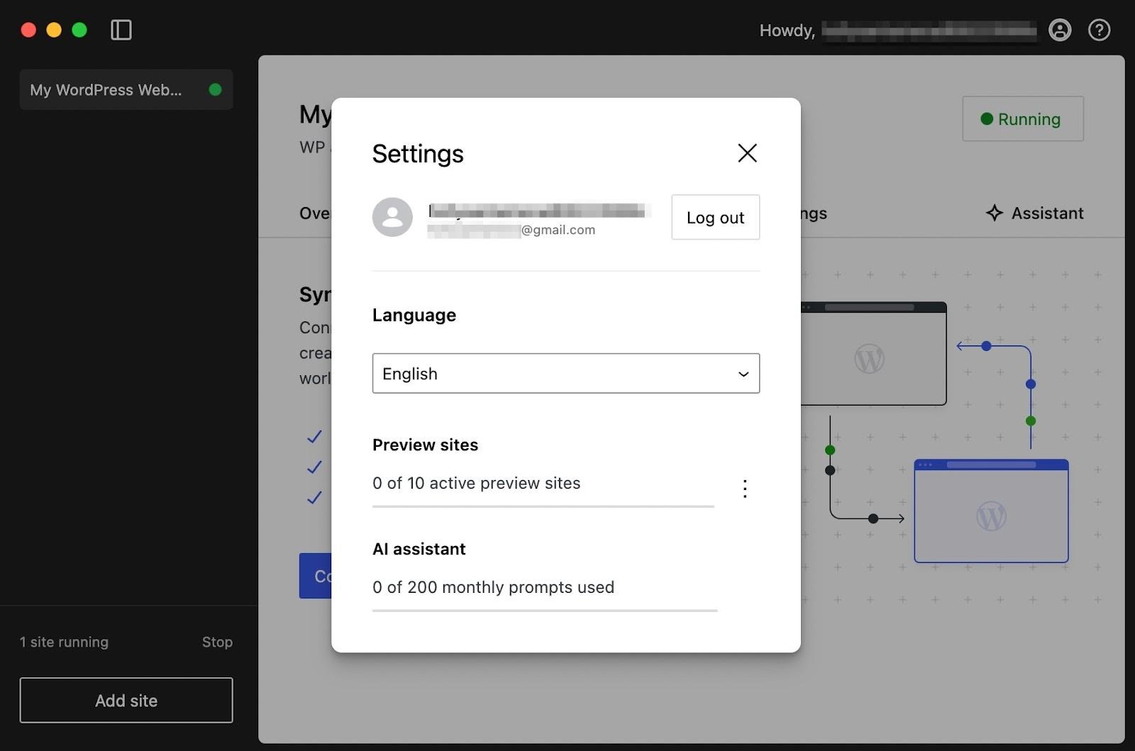 language and AI Assistant settings