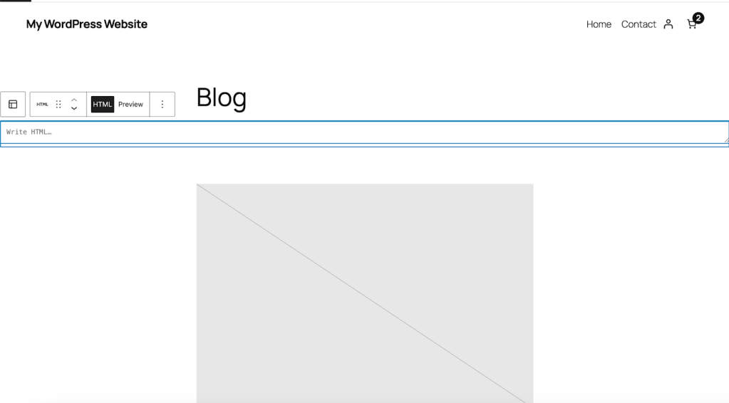 adding a custom HTML block to a page template