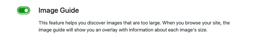 turning on the Image Guide feature