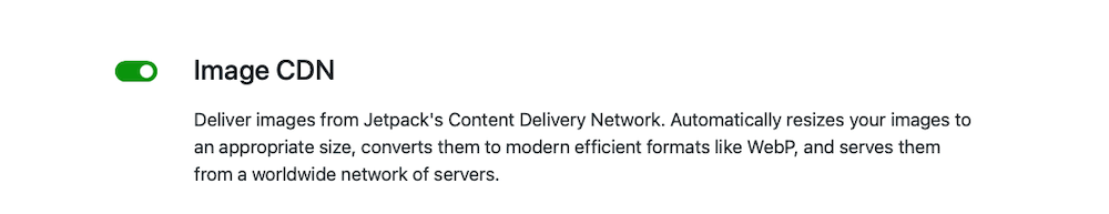 turning on the Image CDN option