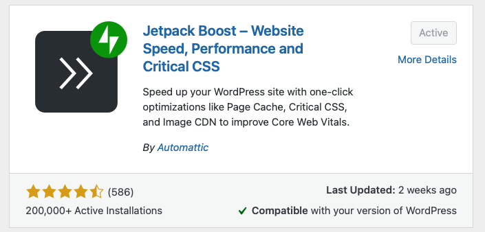 installing Jetpack Boost on a WordPress site