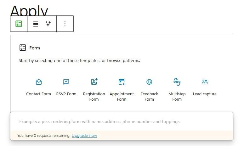choosing a Form type