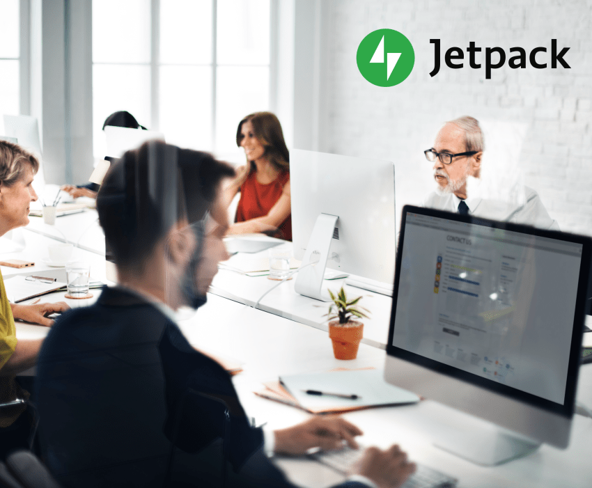 team working in an office creating a form