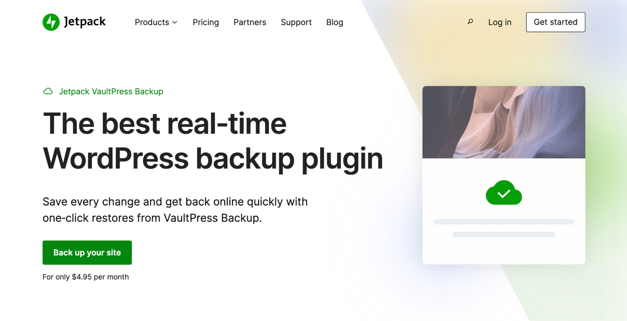 Jetpack VaultPress Backup website page