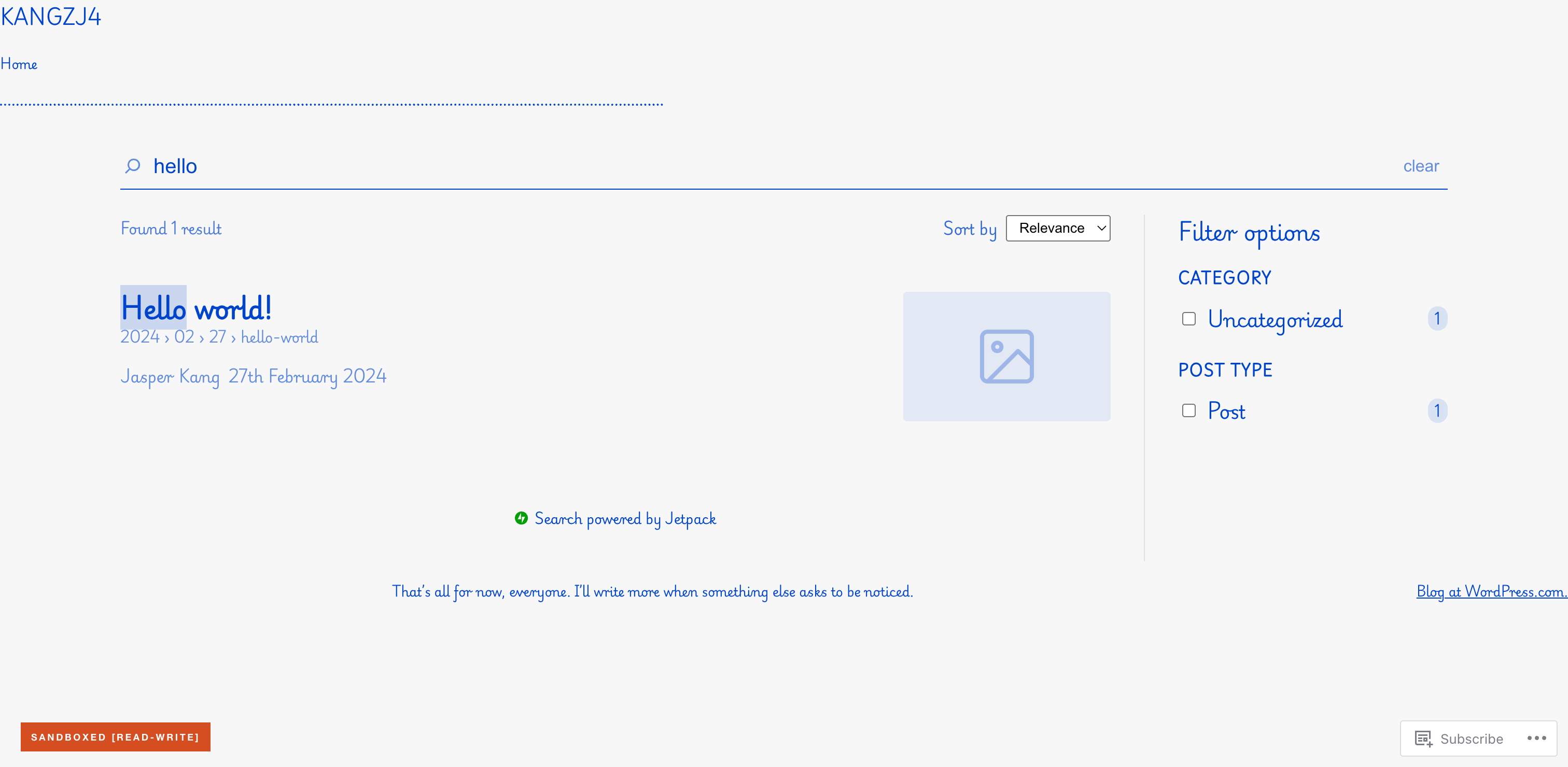 Search results styled to match a WordPress theme