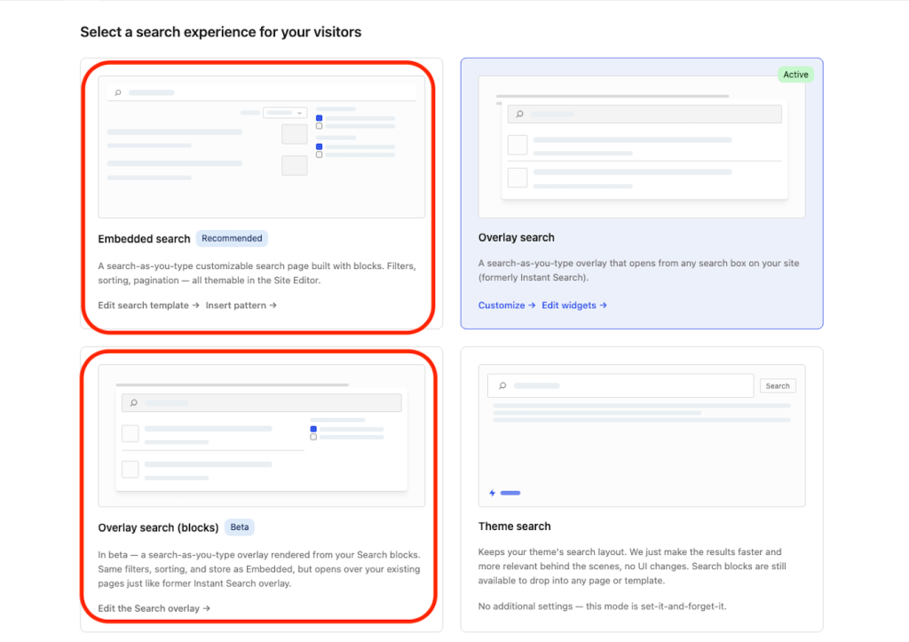 Two new search experiences in Jetpack Search