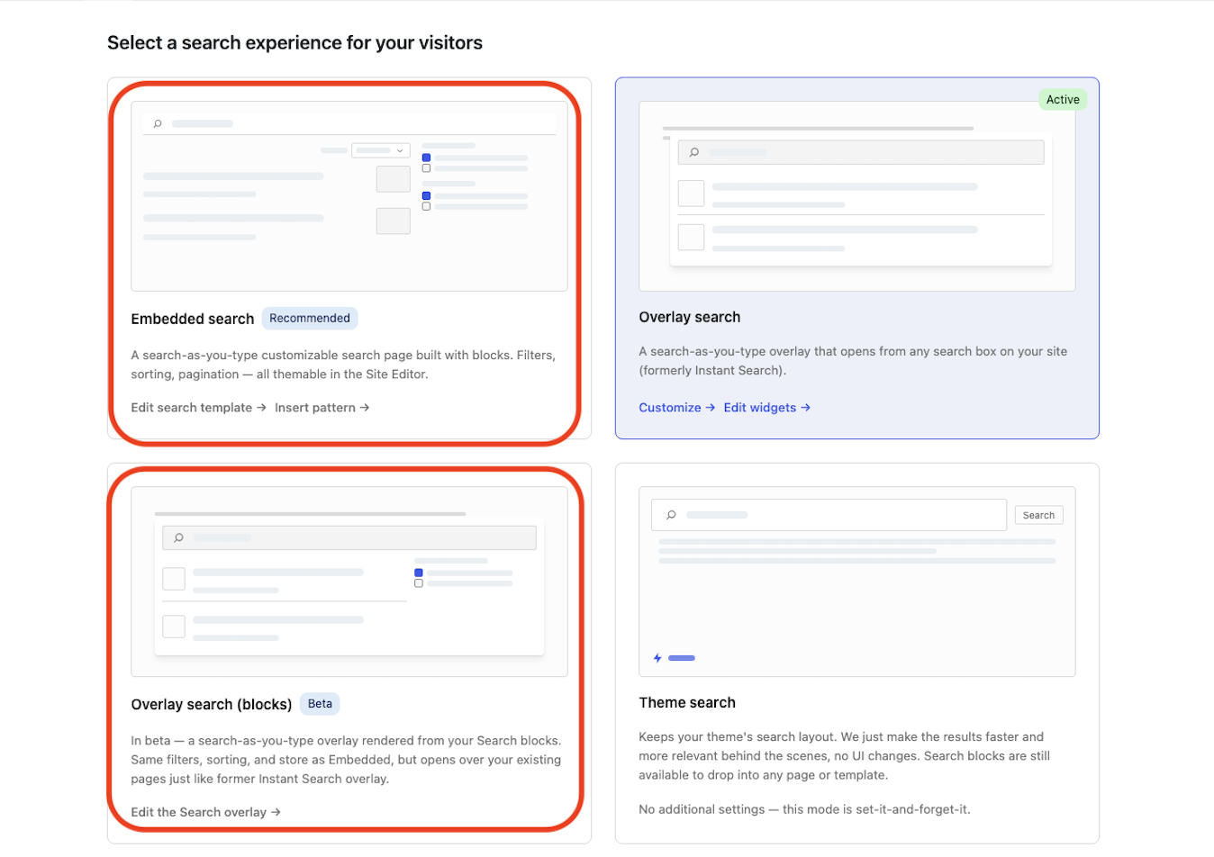 Jetpack Search blocks in the WordPress editor