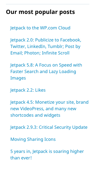The popular posts and pages widget The popular posts and pages widget