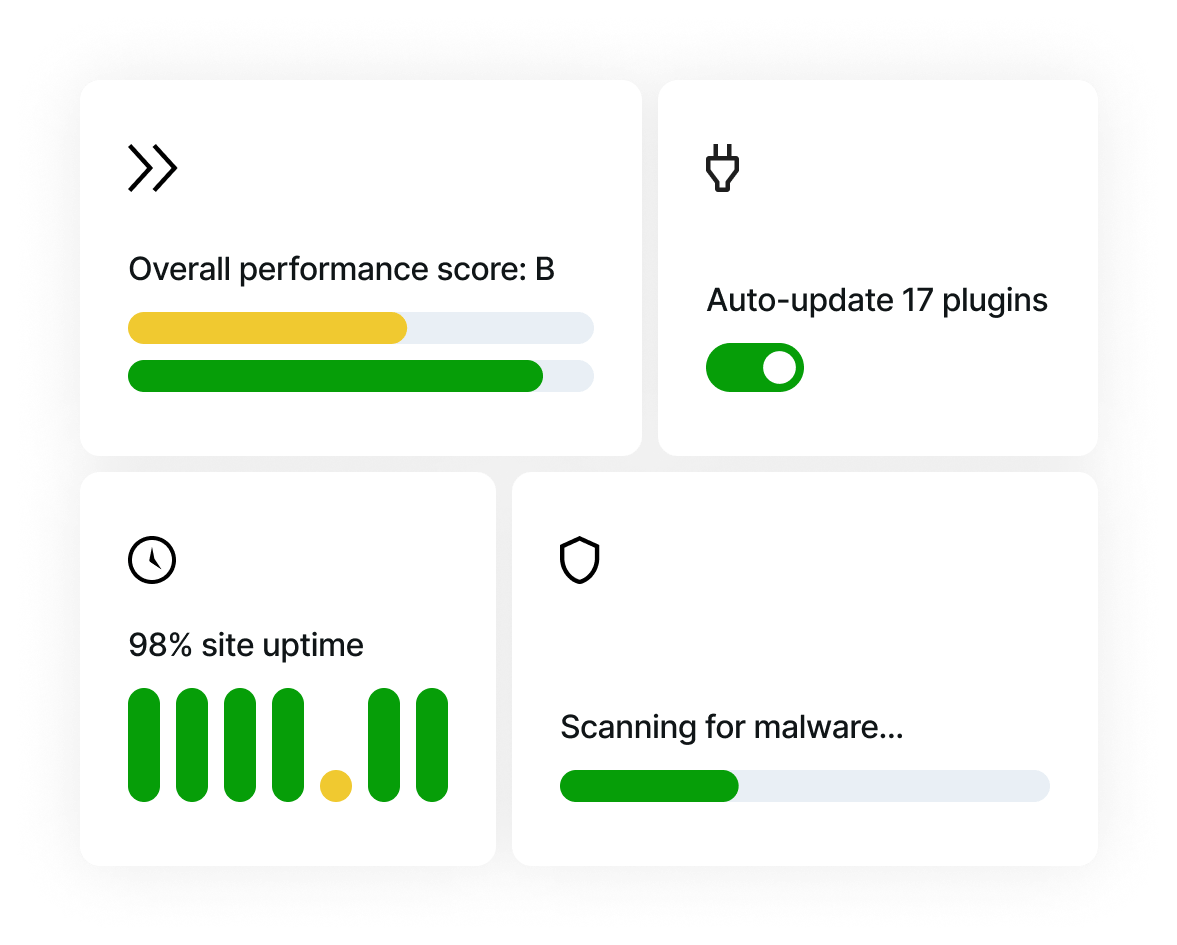 Jetpack Manage dashboard showing services across multiple WordPress sites