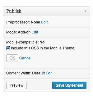 Custom CSS options Custom CSS options