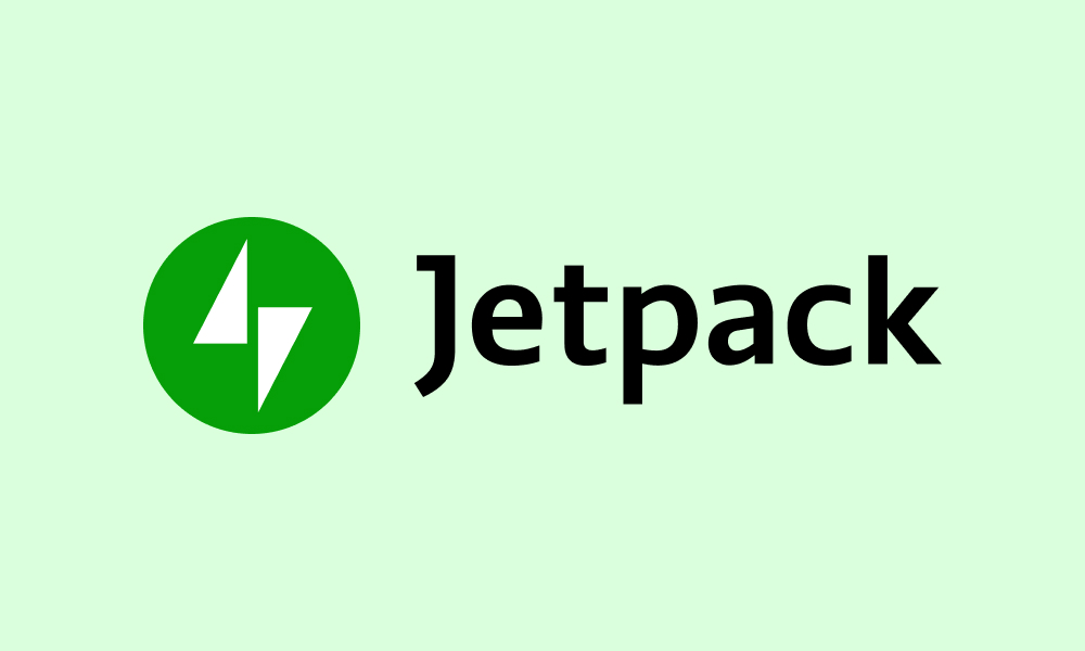 黒いJetpackのロゴロックアップ
