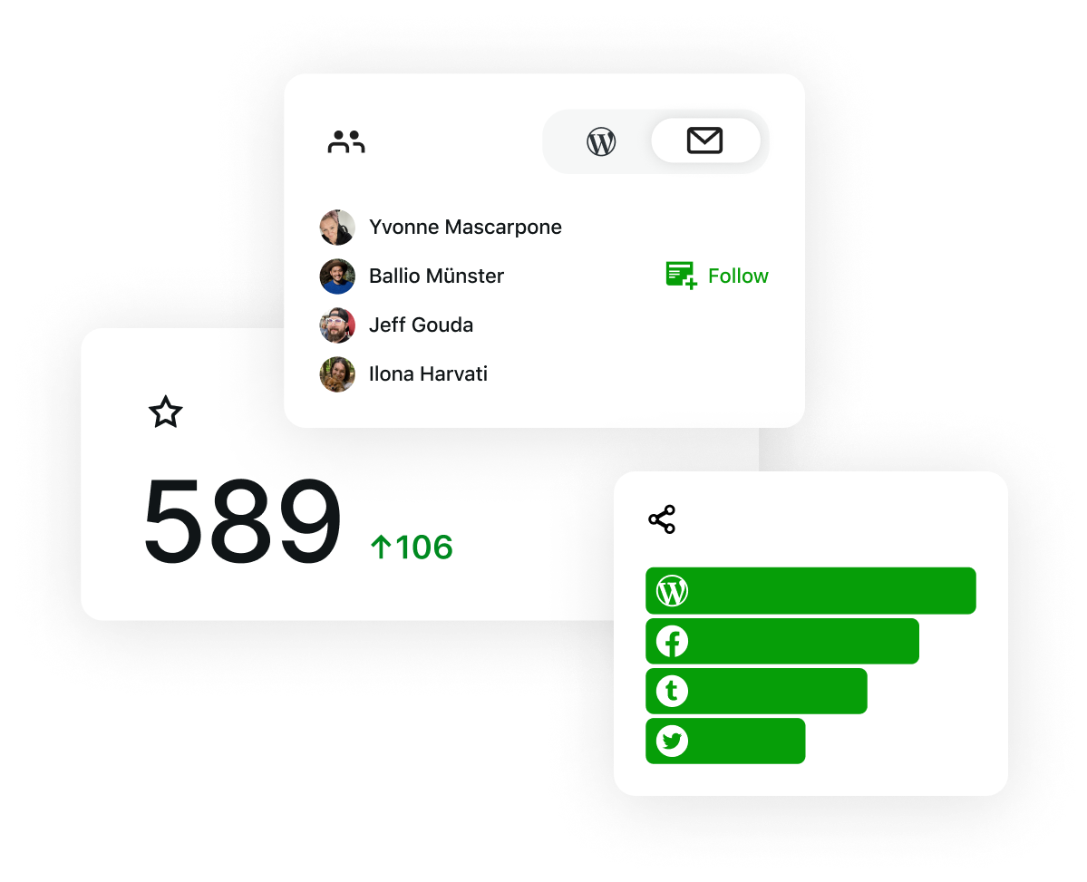 Jetpack Stats subscriber and social reach dashboard